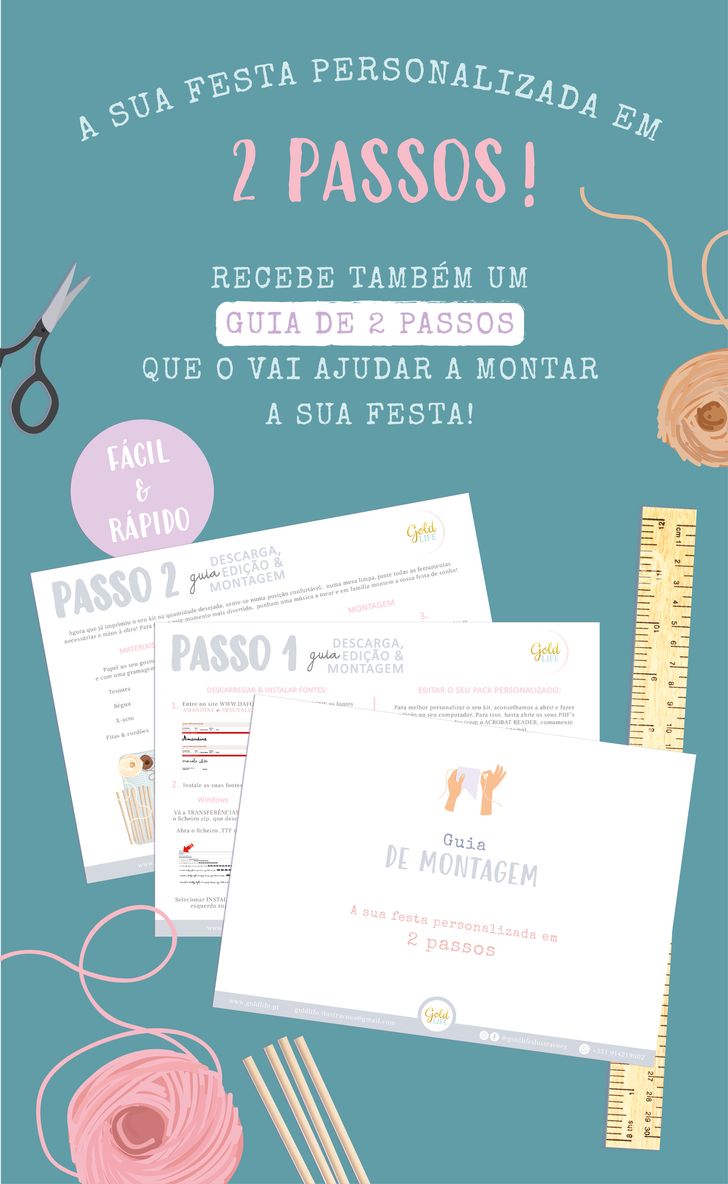 KIT DE FESTA MERMAID editável