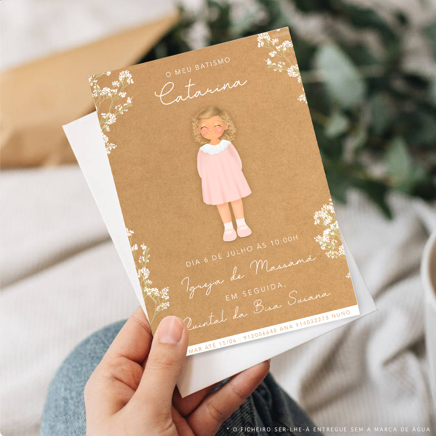 Convites Kraft de Batismo