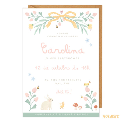Convite Impresso Little Love Rosa