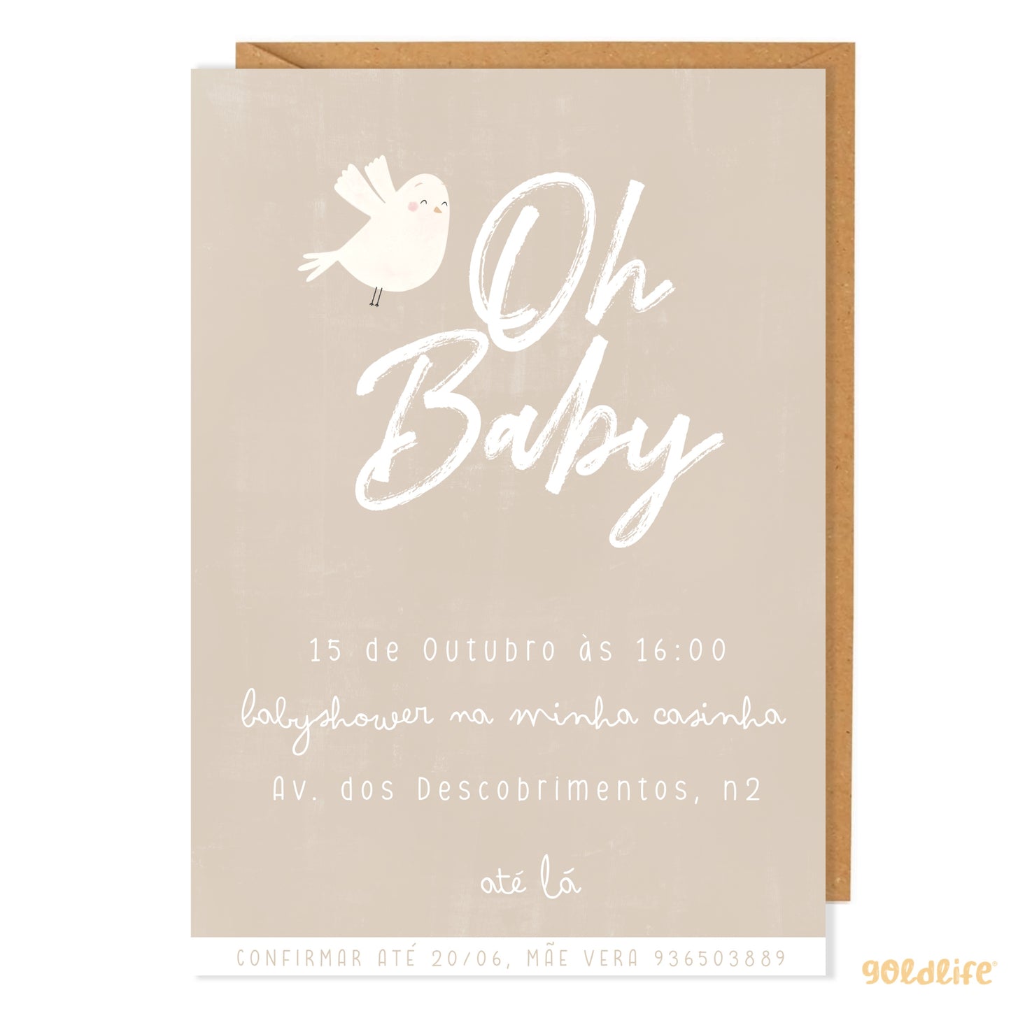 Convite Impresso Soft Dove